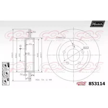 Тормозной диск MAXTECH 853114.6980 OFRKB6 8 53114 1194804002