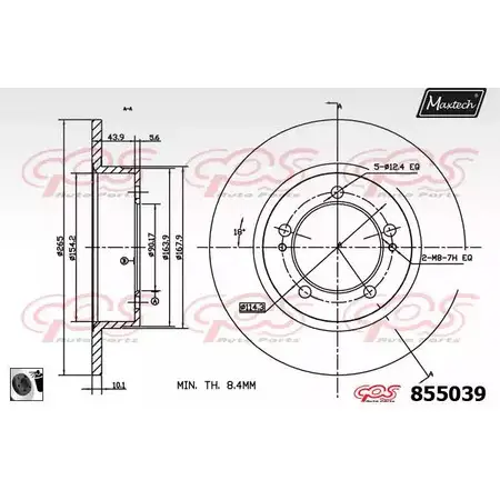 Тормозной диск MAXTECH 855039.0060 1194804169 85503 9 G1VOLV