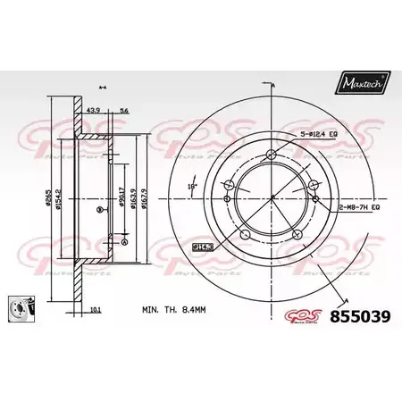 Тормозной диск MAXTECH 1194804170 855 039 855039.0080 OJCM6LW изображение 0