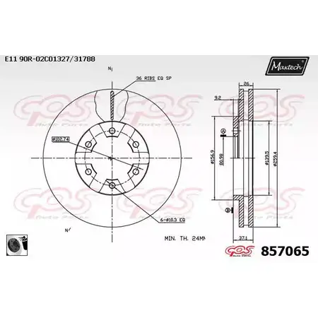 Тормозной диск MAXTECH 857065.0060 1194804673 85706 5 6UHTCA изображение 0