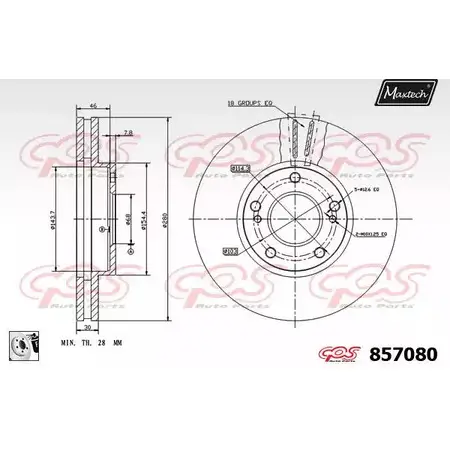 Тормозной диск MAXTECH 857080.0080 1194804752 85708 0 ZGY3DSM изображение 0