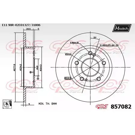 Тормозной диск MAXTECH 85708 2 1194804764 O4ASFQ 857082.0080 изображение 0