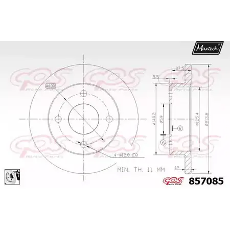 Тормозной диск MAXTECH QC2WQ 85708 5 1194804782 857085.0080