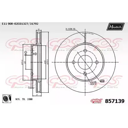 Тормозной диск MAXTECH 1194804977 857139.0060 91ODHW 8571 39 изображение 0