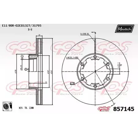 Тормозной диск MAXTECH 85 7145 U5GQ4Y 857145.0060 1194805001