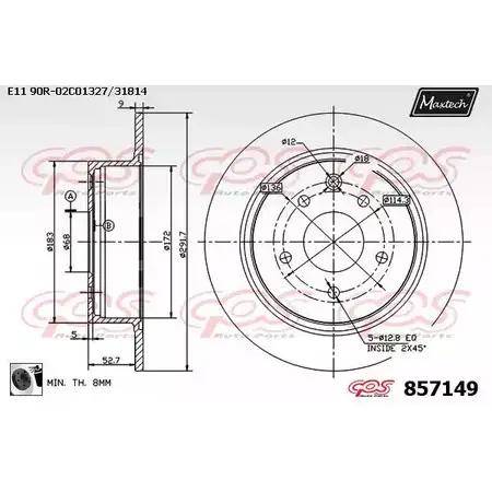 Тормозной диск MAXTECH ADHCWX 857149.0060 8 57149 1194805025