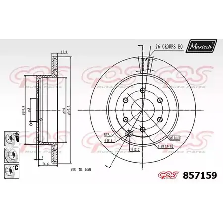 Тормозной диск MAXTECH 1194805089 857159.6980 R7IS29Z 8571 59 изображение 0