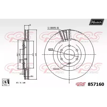 Тормозной диск MAXTECH 1194805092 857160.0080 8 57160 IGL6B