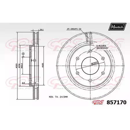 Тормозной диск MAXTECH 1194805144 MS3OKQ 857170.0000 85717 0 изображение 0