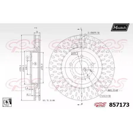 Тормозной диск MAXTECH WY6NLF 857173.0080 1194805164 85 7173 изображение 0