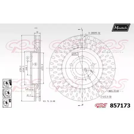 Тормозной диск MAXTECH AGSF0 85717 3 857173.6880 1194805166 изображение 0