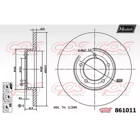 Тормозной диск MAXTECH WDSESN 86101 1 1194805382 861011.6880 изображение 0