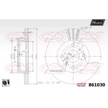 Тормозной диск MAXTECH JSRQBP 8 61030 861030.0060 1194805481 изображение 0