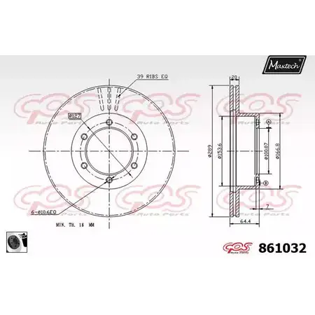 Тормозной диск MAXTECH 86 1032 861032.0060 SN7780Y 1194805493 изображение 0