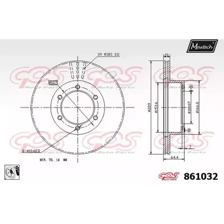 Тормозной диск MAXTECH 8610 32 861032.0080 1194805494 ST50R изображение 0