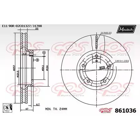 Тормозной диск MAXTECH 861036.0080 1194805518 JLMDYCD 86103 6 изображение 0