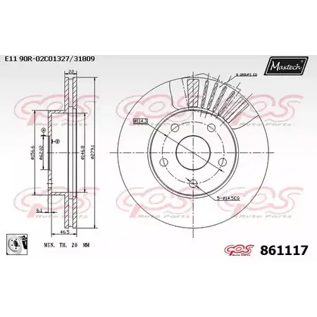 Тормозной диск MAXTECH HF4CVX 1194805788 861 117 861117.0080