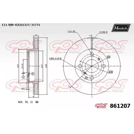 Тормозной диск MAXTECH 861207.0000 86 1207 MFF568 1194805952