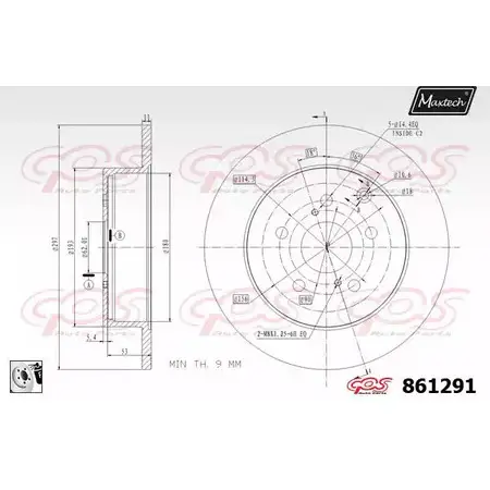 Тормозной диск MAXTECH 86 1291 ICS01F 861291.0080 1194806356 изображение 0