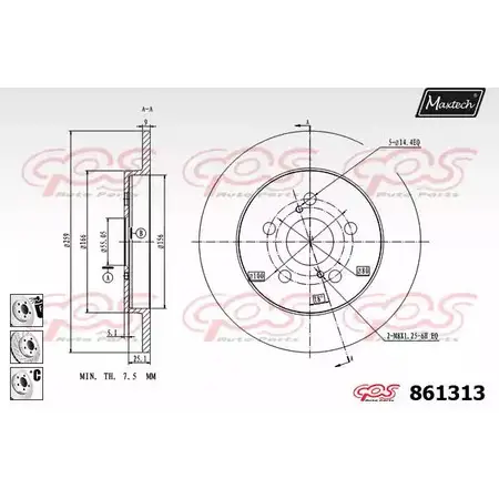 Тормозной диск MAXTECH 1194806416 86131 3 MBCIK 861313.6880 изображение 0