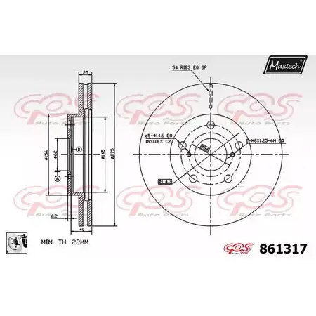 Тормозной диск MAXTECH 861317.0080 4ZGMOR 1194806438 8 61317