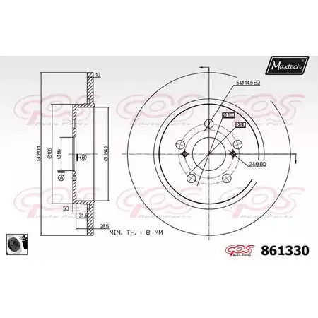 Тормозной диск MAXTECH VTNJEH8 8613 30 861330.0060 1194806515 изображение 0