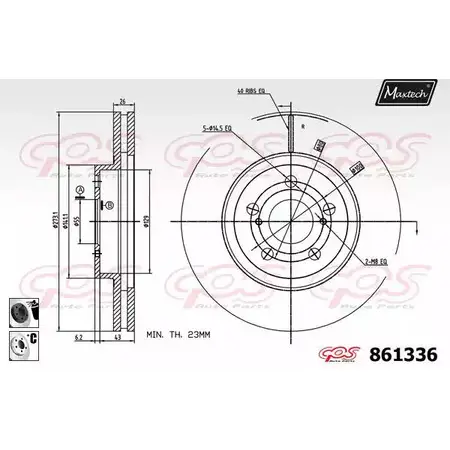 Тормозной диск MAXTECH YCLU2 861336.6060 86 1336 1194806553 изображение 0