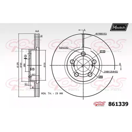 Тормозной диск MAXTECH 8 61339 GUY4K 861339.0000 1194806568