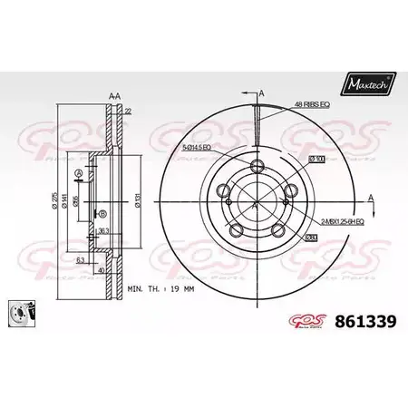 Тормозной диск MAXTECH 1194806570 861 339 861339.0080 3EWF8 изображение 0