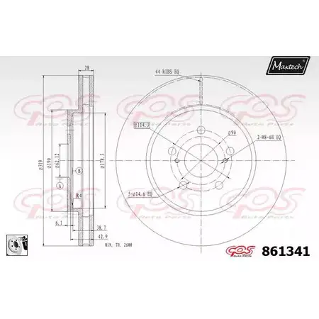 Тормозной диск MAXTECH A684XT7 8 61341 861341.0080 1194806582 изображение 0