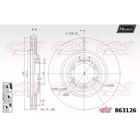 Тормозной диск MAXTECH 8 63126 PTUZ6W 863126.6980 1194806992 изображение 0