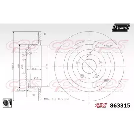 Тормозной диск MAXTECH 863315.0060 PJN93T 8 63315 1194807072 изображение 0