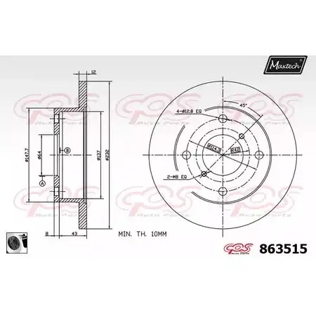 Тормозной диск MAXTECH 8635 15 1194807192 UZZGHA5 863515.0060