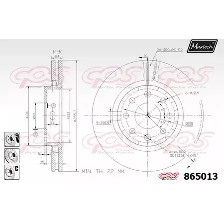 Тормозной диск MAXTECH 865 013 1194807406 UPKW5 865013.6980