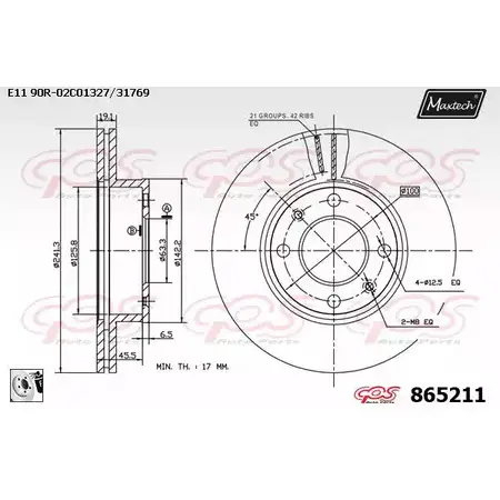 Тормозной диск MAXTECH C2L70HX 8652 11 865211.0080 1194807487 изображение 0