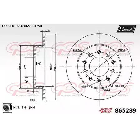 Тормозной диск MAXTECH WCZP6 865239.0060 1194807616 865 239