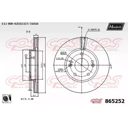 Тормозной диск MAXTECH 865252.0060 8652 52 1194807688 Y1BKME