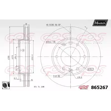 Тормозной диск MAXTECH 1194807754 865267.0060 865 267 Z88VNRT изображение 0