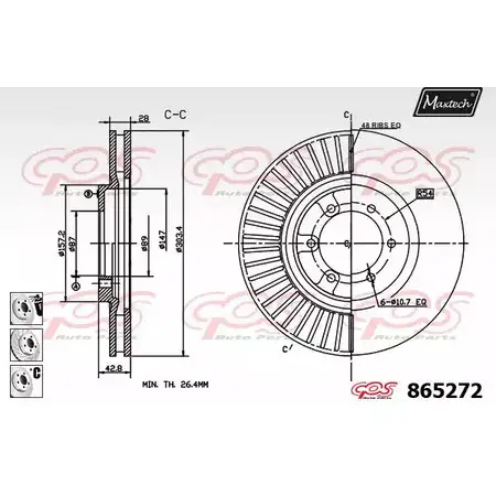 Тормозной диск MAXTECH 8JZVW05 86 5272 865272.6880 1194807787 изображение 0