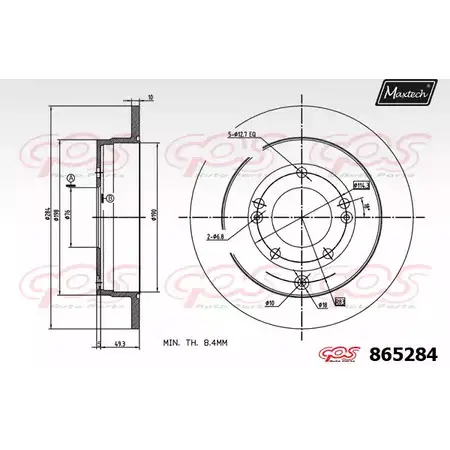 Тормозной диск MAXTECH 86 5284 U3KLGAS 1194807855 865284.0000 изображение 0