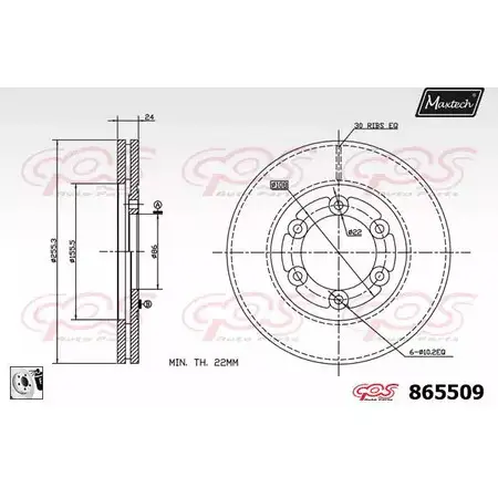 Тормозной диск MAXTECH 86 5509 43D2Y 1194807929 865509.0080 изображение 0