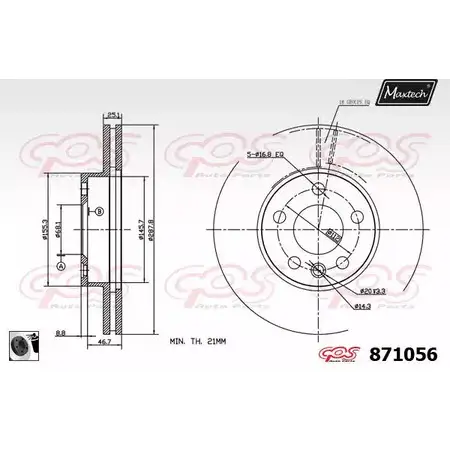 Тормозной диск MAXTECH LJLLYW 87105 6 871056.0060 1194808329 изображение 0