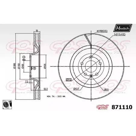 Тормозной диск MAXTECH 87111 0 871110.0060 5IXVG4G 1194808647