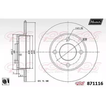 Тормозной диск MAXTECH 1194808683 87111 6 LHEVB0 871116.0060 изображение 0