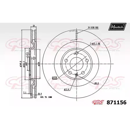 Тормозной диск MAXTECH 871156.0000 1194808904 PPFV42J 87 1156 изображение 0