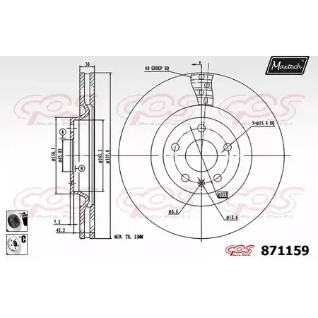 Тормозной диск MAXTECH F8MQPH 871159.6060 1194808925 871 159 изображение 0