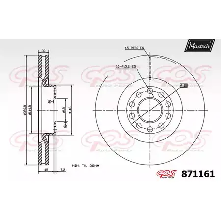 Тормозной диск MAXTECH 8 71161 1194808934 IPQQE0 871161.0000 изображение 0