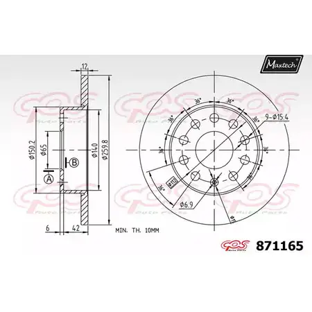 Тормозной диск MAXTECH 8711 65 SLYBV 871165.0000 1194808958