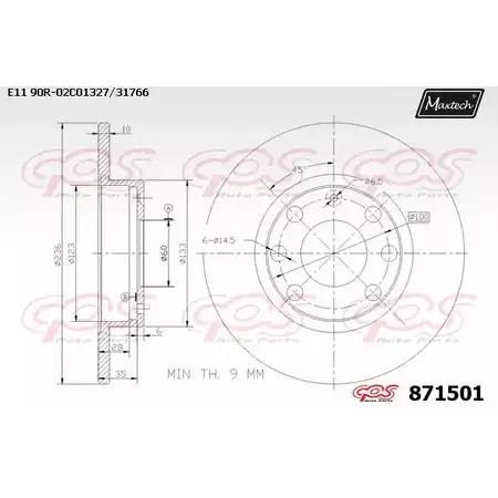 Тормозной диск MAXTECH RJF2R 87 1501 871501.0000 1194808970 изображение 0