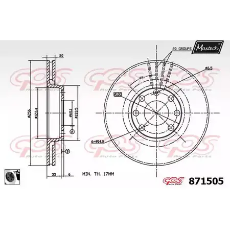 Тормозной диск MAXTECH 1194808977 8715 05 871505.0060 ACXME изображение 0